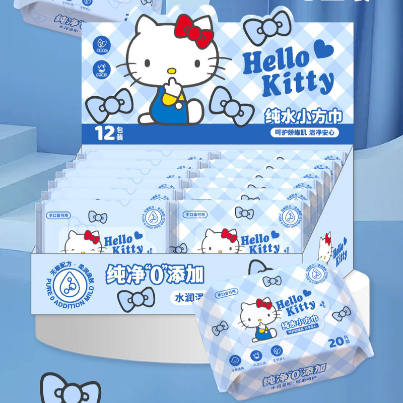 Sanrio Wet Wipes Crayon Shin-Chan Wet Wipes Blue Kt Cat Plaid Pure Water Small Square Towel Portable Wet Wipes Wholesale Sanrio Wet Wipes Crayon Shin-Chan Wet Wipes Blue Kt Cat Plaid Pure Water Small Square Towel Portable Wet Wipes Wholesale