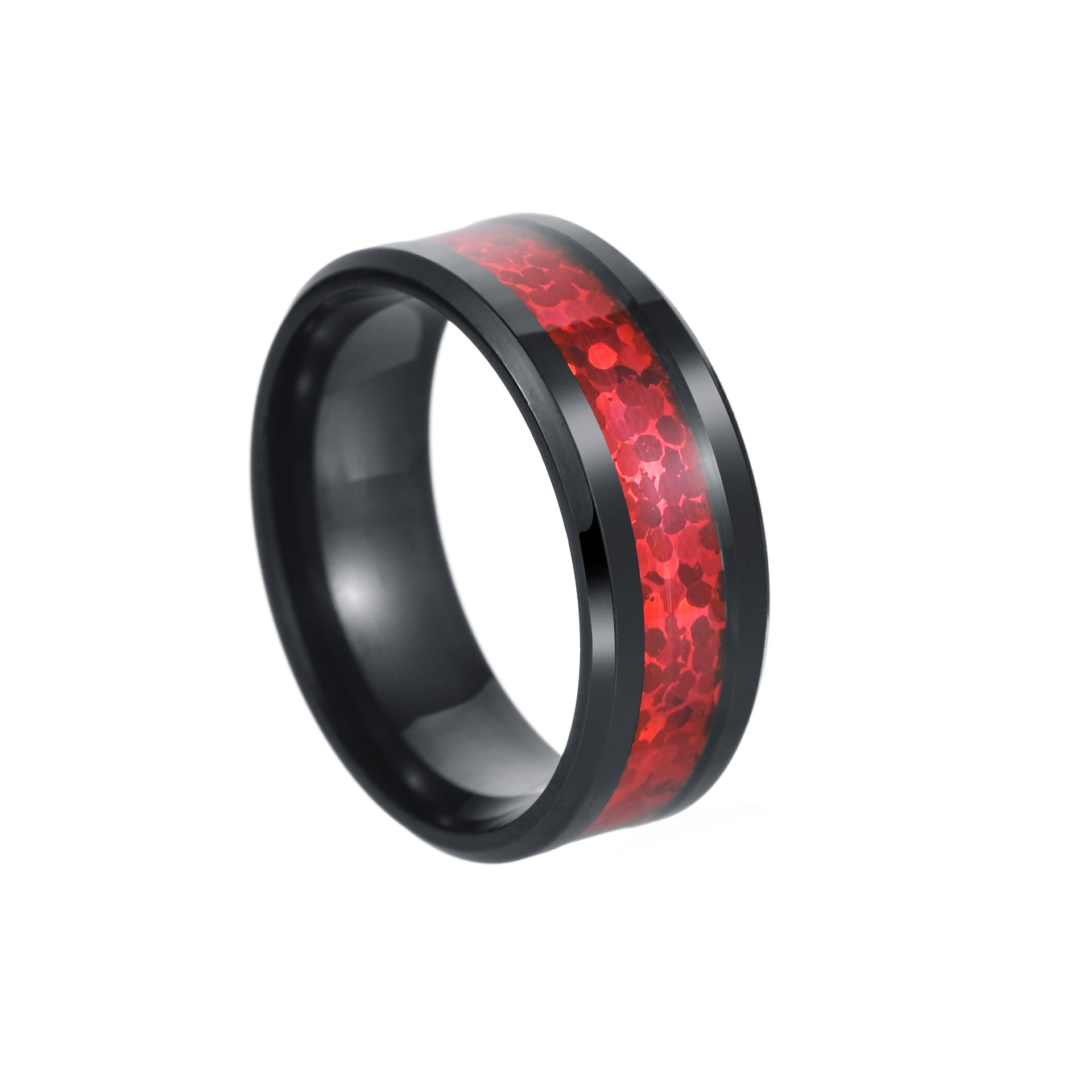 Daily Occasion Titanium Steel Material 1 Piece Fashion Color Block Titanium Steel Plating Unisex Rings