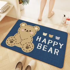 Big River Cartoon Bathroom Entrance Absorbent Quick Dry Foot Mat Easy to Clean Toilet Entrance Mat Non-slip Rugs