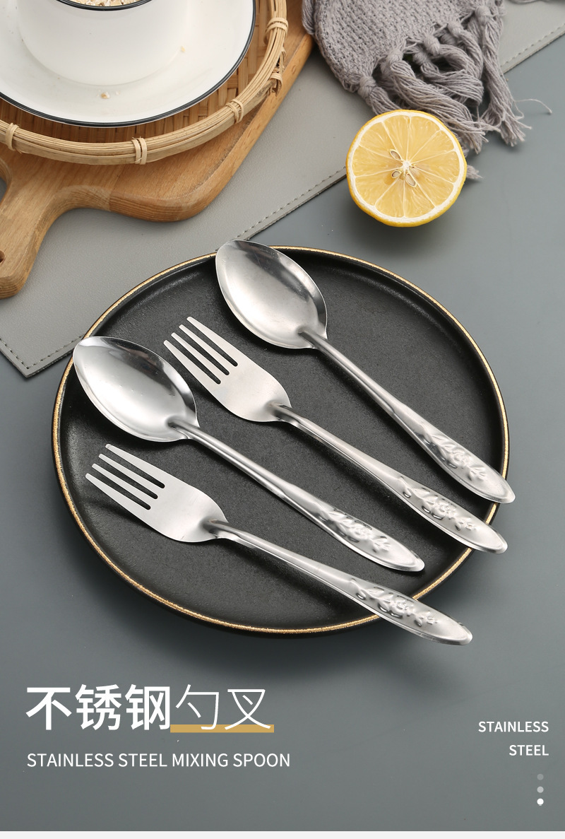 一次性铁勺不锈钢一号玫瑰勺尖头叉子吃饭吃面餐厅学校食堂西瓜勺-阿里巴巴