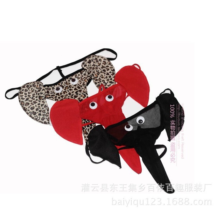Wholesale men's sexy leopard sexy thong funny elephant underwear a generation of hair