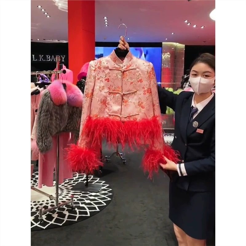 YT284728 Новая китайская женская одежда в национальном стиле высококачественное супер красное пальто женское 2023 Новая осень и зима Новый год