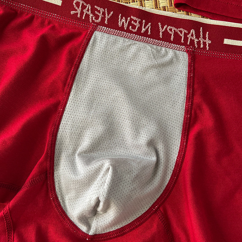 Ropa interior masculina roja brillante del año 2024 para el año de nacimiento, bóxers de algodón para hombre, bóxers de regalo de boda.