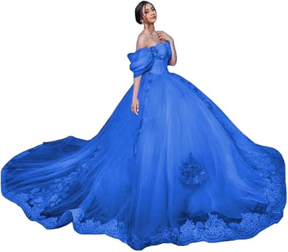 Aliexpress Amazon encaje calcomanía hombro abierto vestido de adulto vestido de baile vestido vestido de princesa vestido de mujer