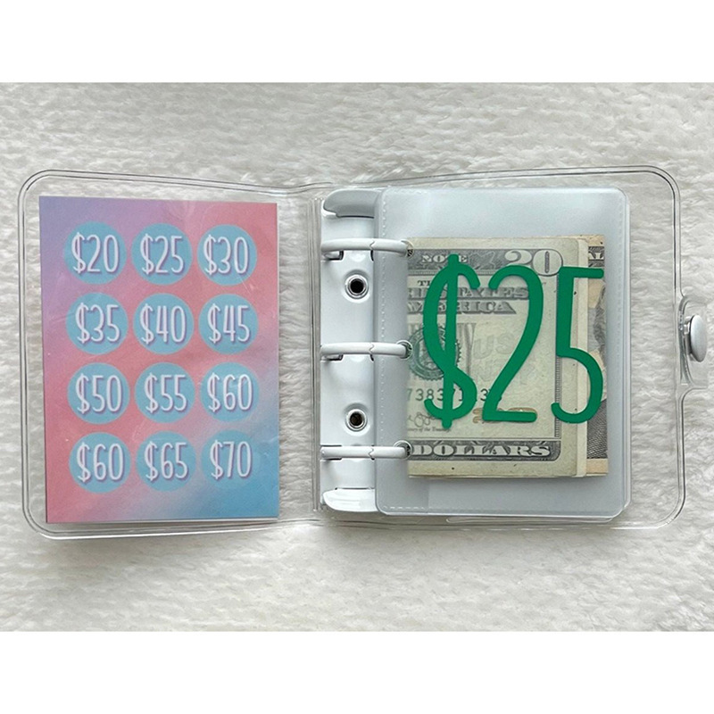 Envío Mini Binder Ahorros Desafío ahorro de dinero clip regalo Mini ahorro de dinero Binder