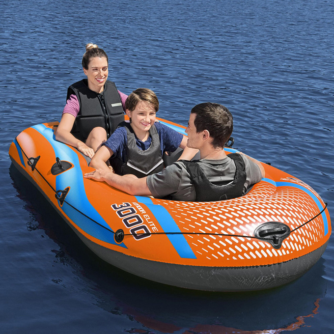 Original Authentic Bestway Rafting Inflatable Boat Rubber Rowing Boat Double Canoe Family Three-Person Boat 61143