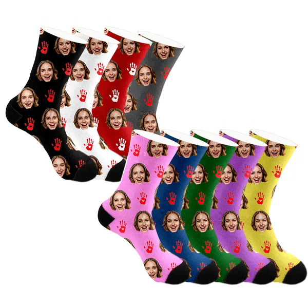 Socks Customized with European and American 3D Printing Mid-Calf Socks Cross-Border Special Heat Transfer Stockings 360 Degrees Customized with Pictures