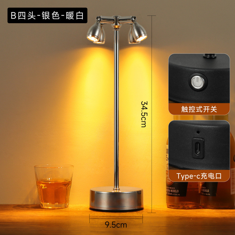 Lámpara de mesa de bar recargable al aire libre iluminación de ambiente de restaurante luz de noche luz de mercado nocturno faro de estand de atmósfera lámpara de mesa