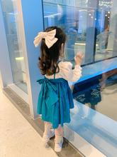 女童洋气公主裙2022秋季新款韩版宝宝网红假两件连衣裙儿童礼服裙
