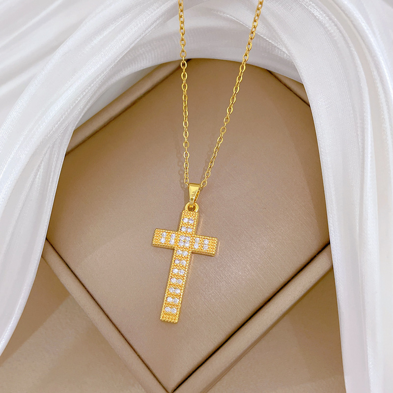 Gorgeous Zircon Collarbone Necklace Luxury Titanium Steel Chain_voghion.com