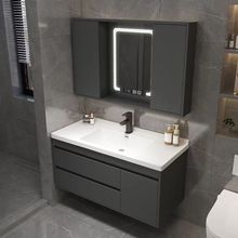 轻奢陶瓷智能浴室柜风水镜一体卫生间厕所洗脸盆柜组合非大理石