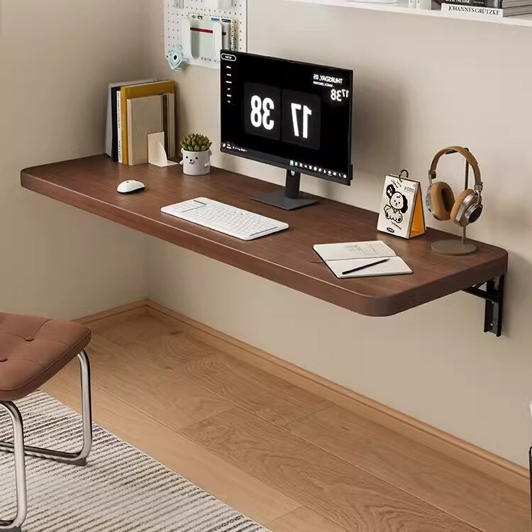 Wall Folding Table Wall Mounted Solid Wood Desk Suspended Wall Bar Table Board Foldable Table Storage Rack