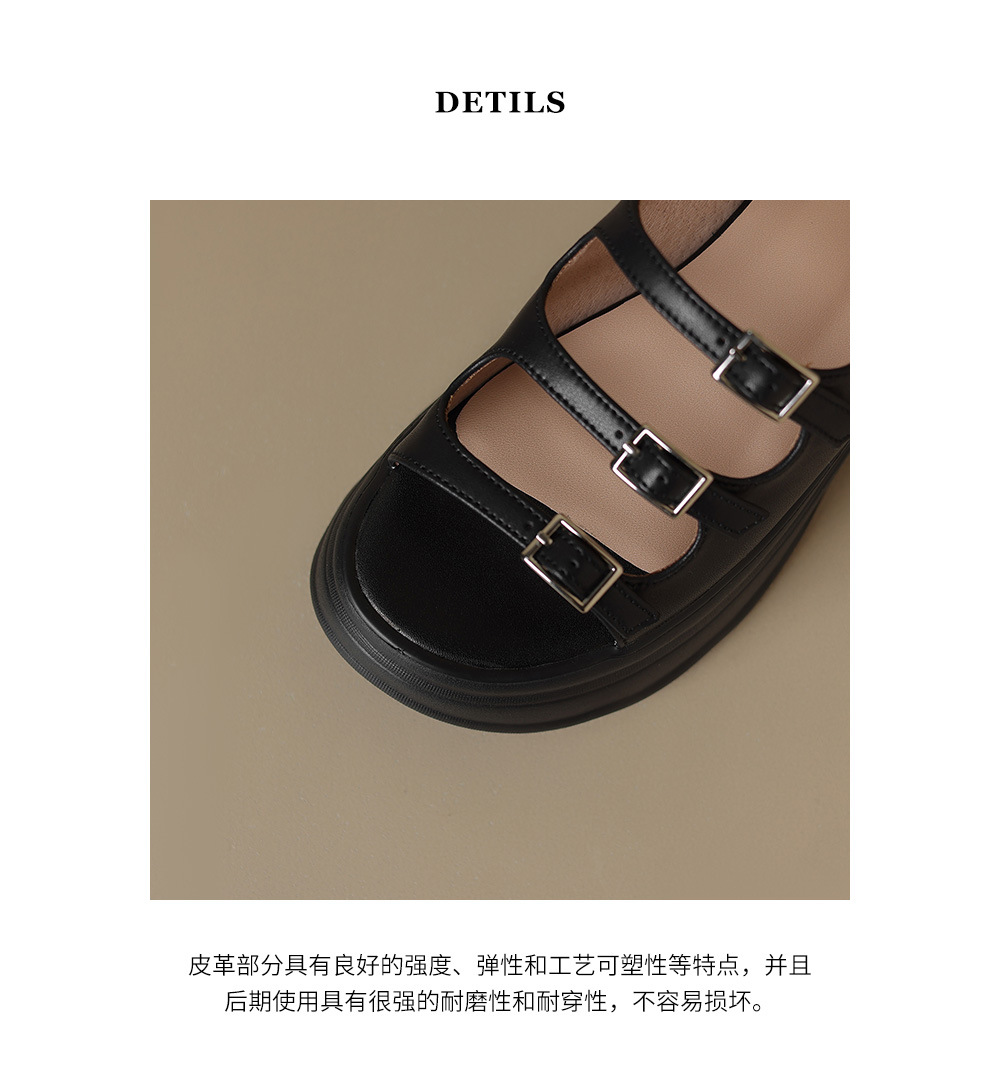 Dép sandal nữ quai ngang hở mũi đế bệt siêu nhẹ phong cách La Mã — đen chi tiết 16