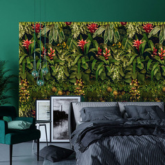 Tropical green plant wallpaper hotel restaurant decoration living room TV sofa background 3D sticker SA1038