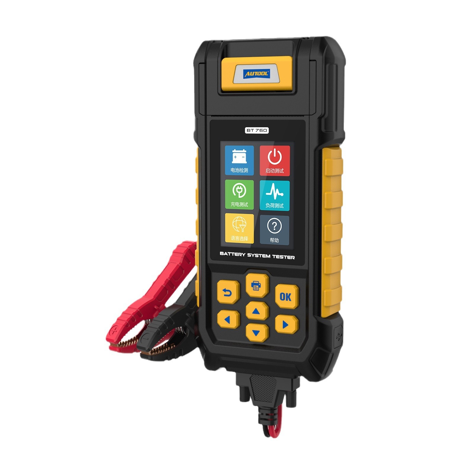 Probador de baterías AUTOOL BT760 detecta la resistencia interna de baterías de 12V y prueba baterías de automóviles.