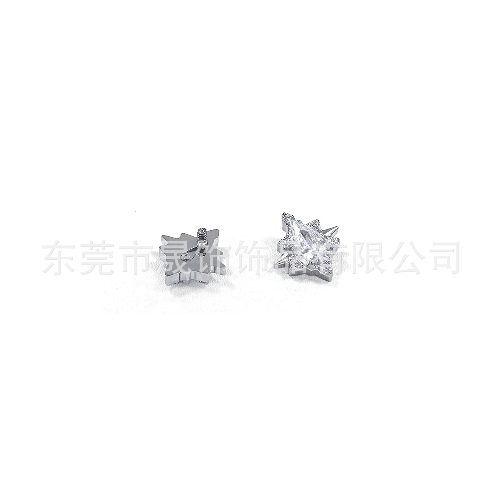 F136 Titanium Alloy 芒 Star Ear Stud Studded Teardrop Cubic Zirconia Helix Cartilage Stud G23 Titanium Internal Thread Piercing Jewelry 替换头