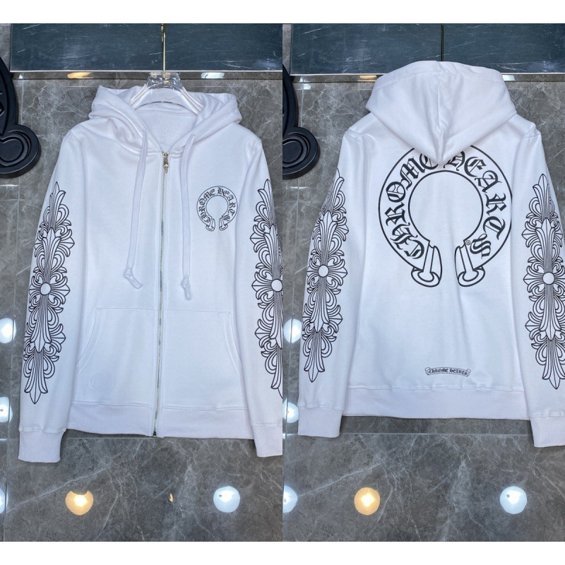 Chrome Heart Hoodie 克罗伈十字架连帽卫衣跨境宽松男女拉链帽衫|undefined