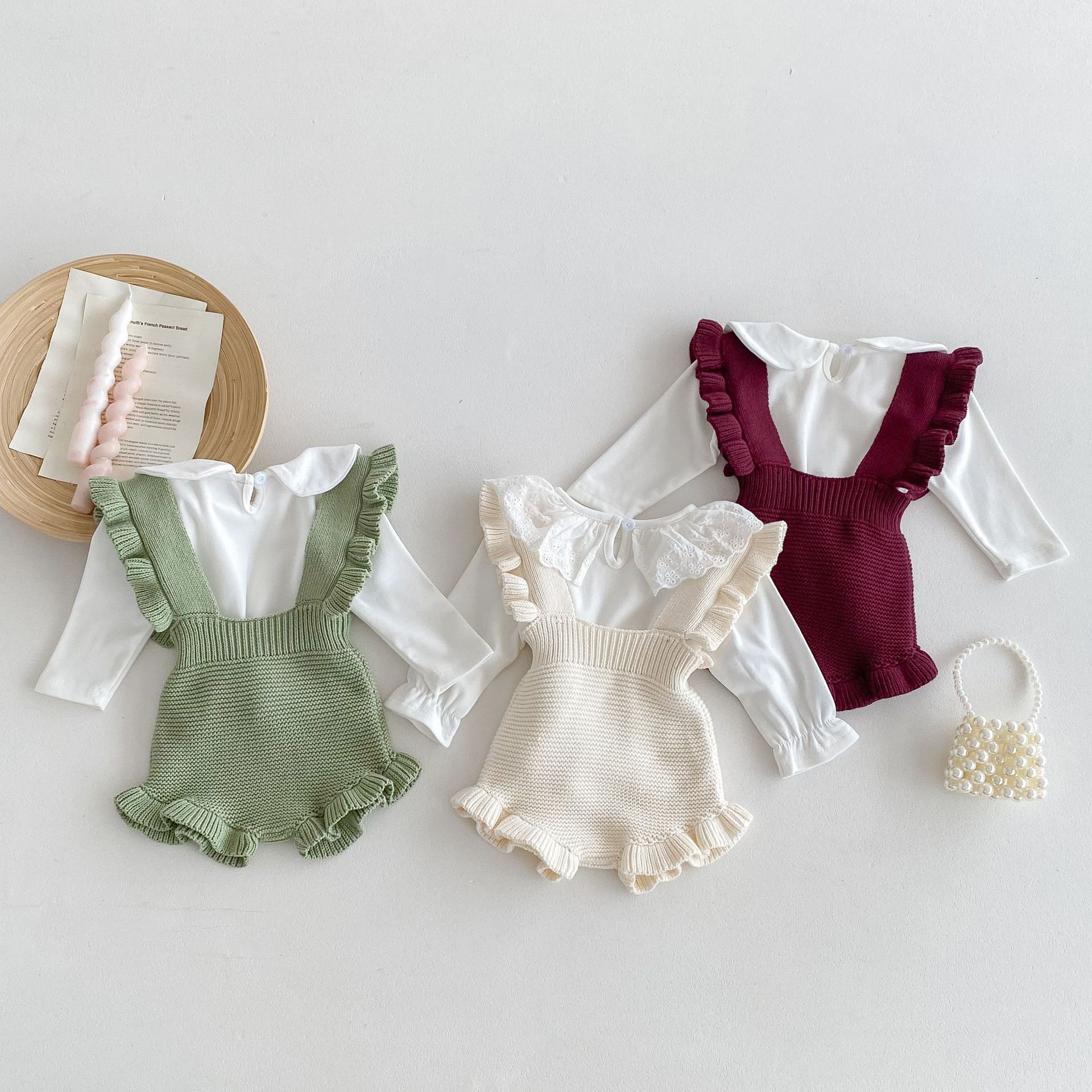 96g Weight Romper Children's Clothing Type Shorts Pants Length Cotton Fabric Type Mid Waist Waist Line Baby(0-2Years) Age Group Holiday, Daily, Selfie Occasion Regular Fit Fit Type Solid Color Pattern Spring, Autumn Season Baby Girl'S Gender Elegant, Cute Style Elegant Cute Solid Color Cotton Pants & Leggings 9