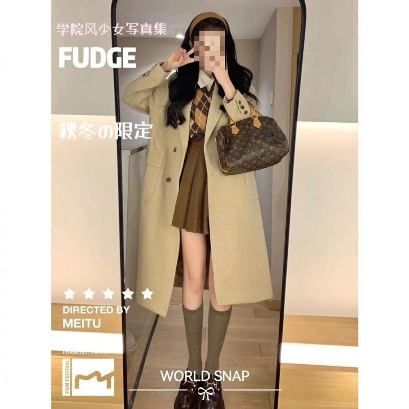 Зимнее trench coat, шерстяное пальто, классический пиджак для костюма, свободного кроя
