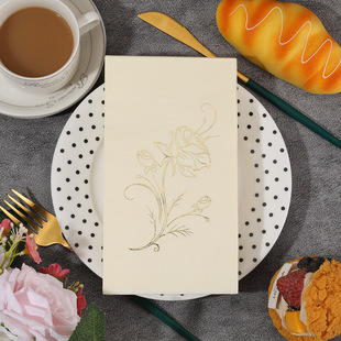 Cross-Border Party Paper Towels, Hot Stamping Napkins, High-End Retro-Feel Birthday Party Hotel-Specific Disposable Paper Towels