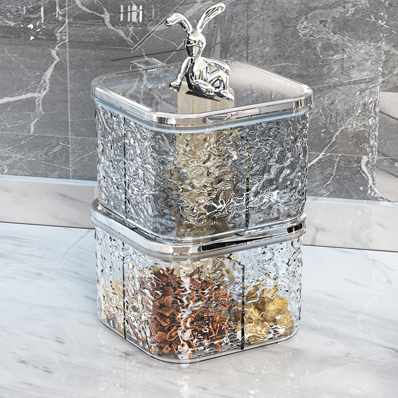 Caja de condimento hogar cocina encimera de alta gama integrada multi-rejilla combinación conjunto sal MSG condimento tarro caja de almacenamiento