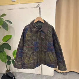 跨境秋冬款男女同款格子棉服Unisex Cotton Padded Coat现货批发