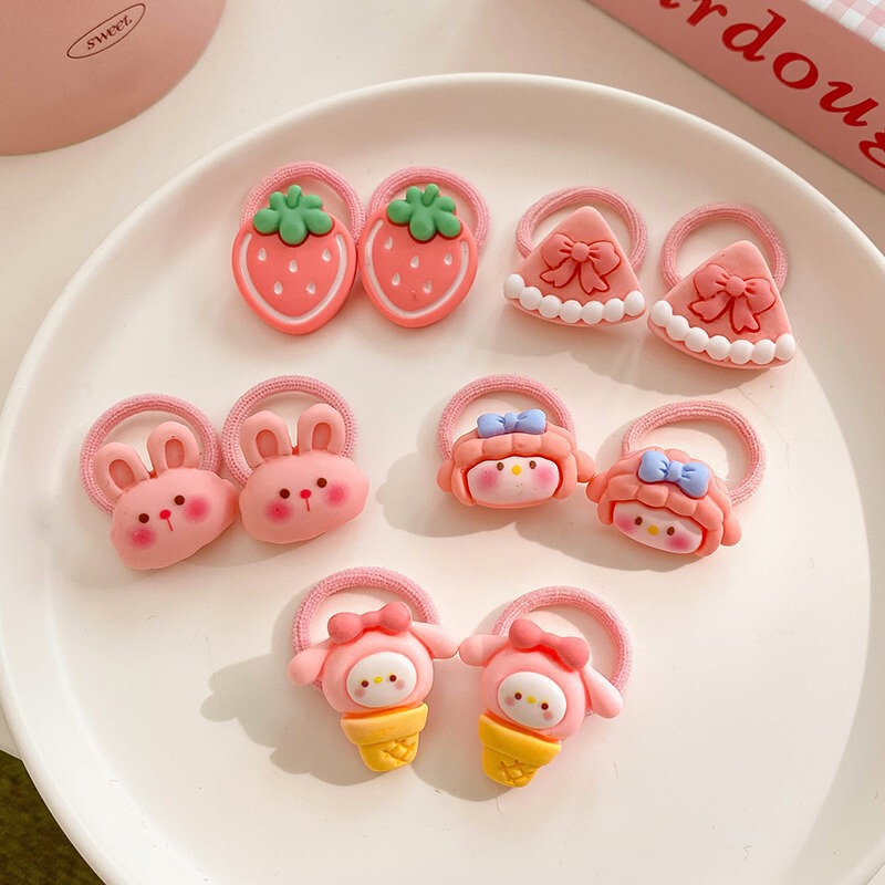 女の子と赤ちゃん用のかわいい漫画の子供用ヘアバンド、甘い親指リング、ヘアバンド、小さなゴムバンド、子供用ヘアアクセサリー|undefined