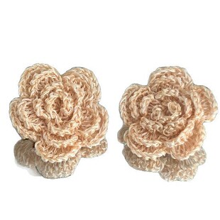 ����������ֹ��h�������h���Դ�^�S��Crochet Flower Earrings