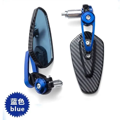 baboon motorcycle modified handlebar – Motorcycle rearview mirror - blue-handlebar-mirror-carbon-fiber-pattern-blue-glass