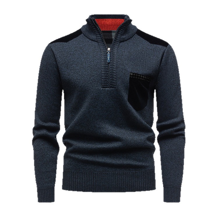 Suéter otoño e invierno nuevo suéter con media cremallera para hombre suéter casual grueso casual suéter transfronterizo para hombre