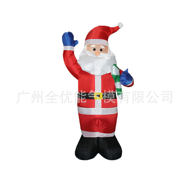 户外庭院装饰糖果棒圣诞老人气模节日发光充气模型道具批发