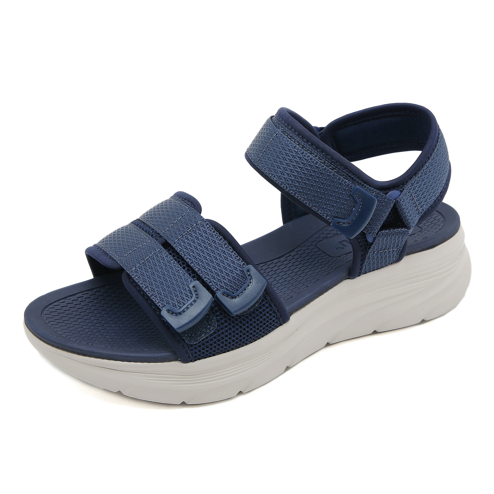 580-1 Nuevas sandalias ligeras 2025MD deportivas casuales cómodas con suela gruesa Velcro costura zapatos de mujer de tamaño grande