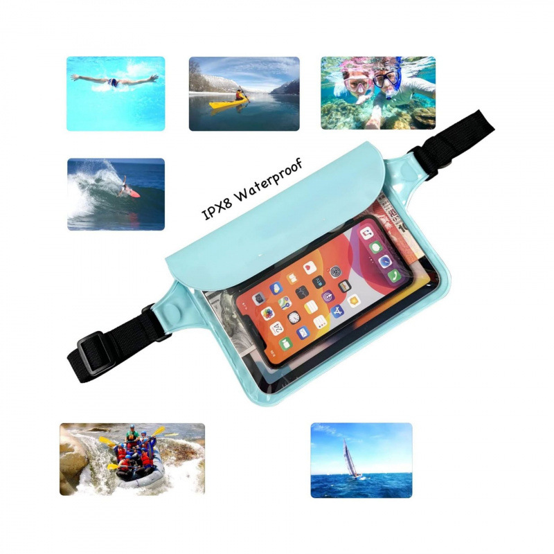 Transfronterizos nueva playa de pvc bolsa impermeable al aire libre rafting celular bolsas de mezcla sellado transparente natación IPX8
