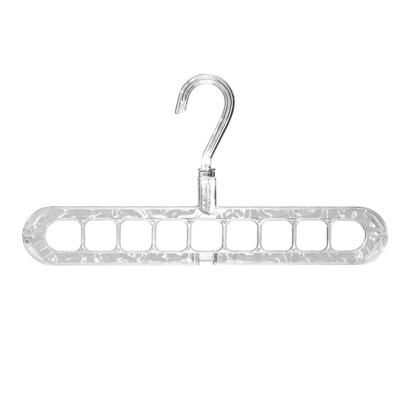 Percha de ropa de nueve agujeros de plástico multifuncional para la red doméstica, artefacto de secado de ropa de rotación de magia vertical y horizontal, gancho de colgar grueso