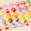 Glossy beads, earrings handmade, accessory, hand painting