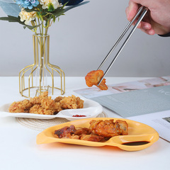 餃子盤帶醋碟分格碟家用水餃盤子托盤日式餐具果盤小吃盤塑料菜盤