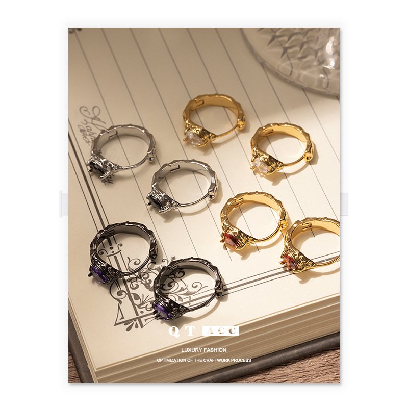 Elegante auriculares lujosos de alta calidad auriculares de zircon incrustados personales de otoño y invierno aretes de aretes de aretes lujosos de alta calidad