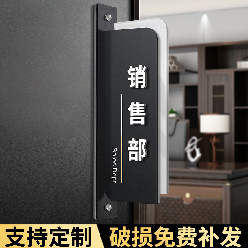 オフィスのドアサイン、高級感のある会社の総経理会議、財務部門の横吊り交換可能な部門サイン|undefined