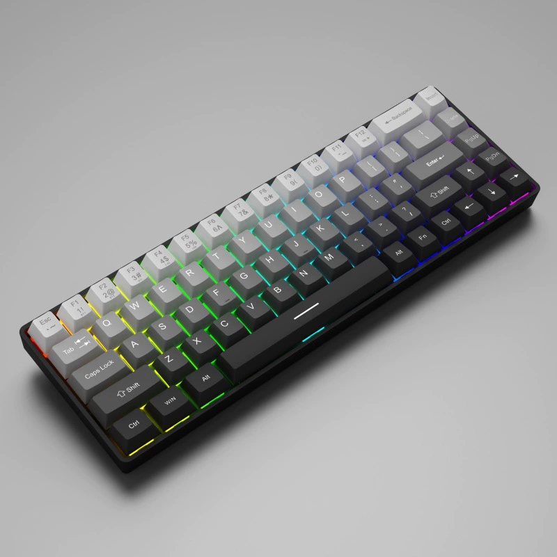 GK68 настроенная проводная беспроводная Bluetooth механическая клавиатура маленький портативный офис киберспорт игровой светящийся красный ось