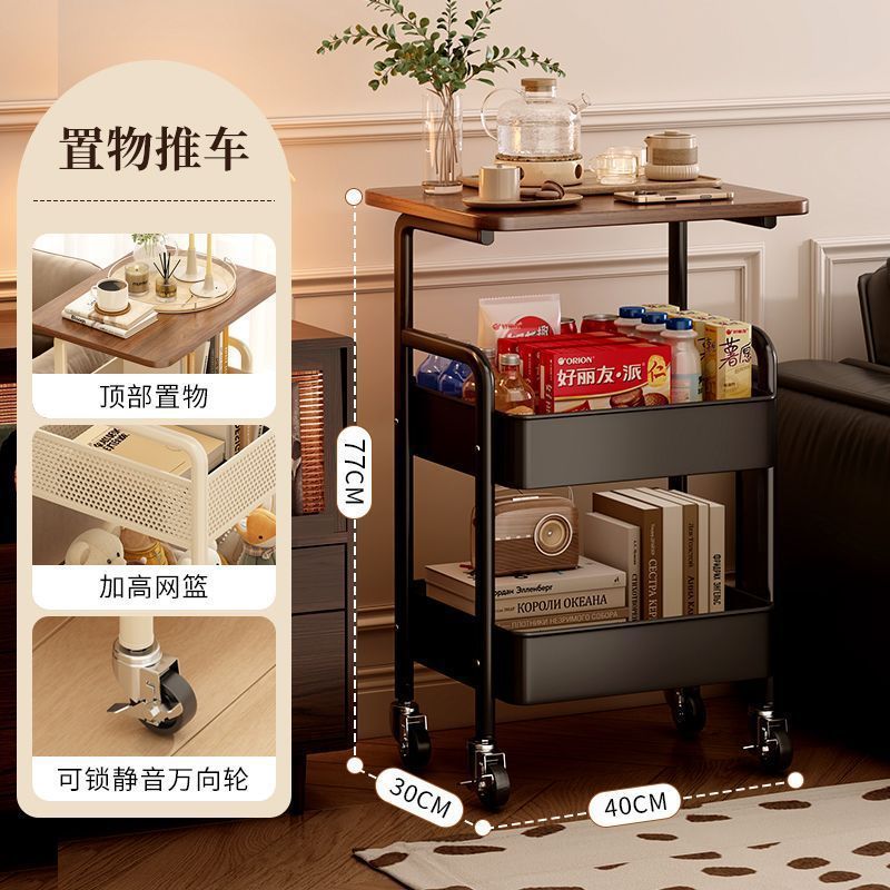 Fábrica directa de decoraciones de agua sala de estar sofá lado varios carritos creativos almacenamiento móvil con ruedas mesa de té dormitorio doméstico image 7