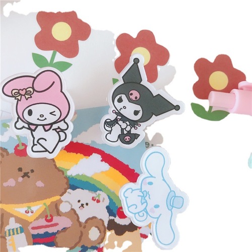 Sanrio Student Exam Paper Receipt Storage Organizer Plastic Clip Handbag Clip PP Cute Cartoon Clip