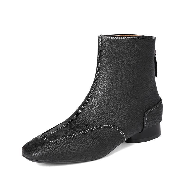 Otoño y invierno nuevas botas cuadradas de talón grueso temperamento de mujer Chelsea retro francesa botas de cuero suave estilo británico Martin image 6