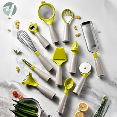 Vertical ABS material kitchen small tool set, food supplement filter sieve, melon grater, egg whisk, cheese grater, bottle opener
