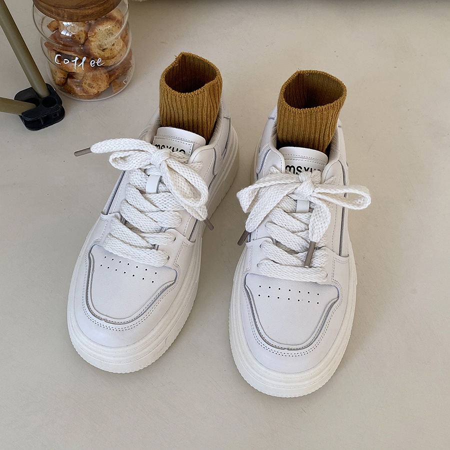 Queen Fan – chaussures de sport à semelles épaisses pour femmes, petites chaussures blanches, Style coréen, Cool Board, pour étudiantes, nouvelle collection automne/hiver 2022_voghion.com