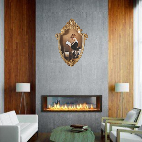 Directly supplied European-style carved frame, retro distressed gold frame makeup mirror, decorative wall hanging wall photography props