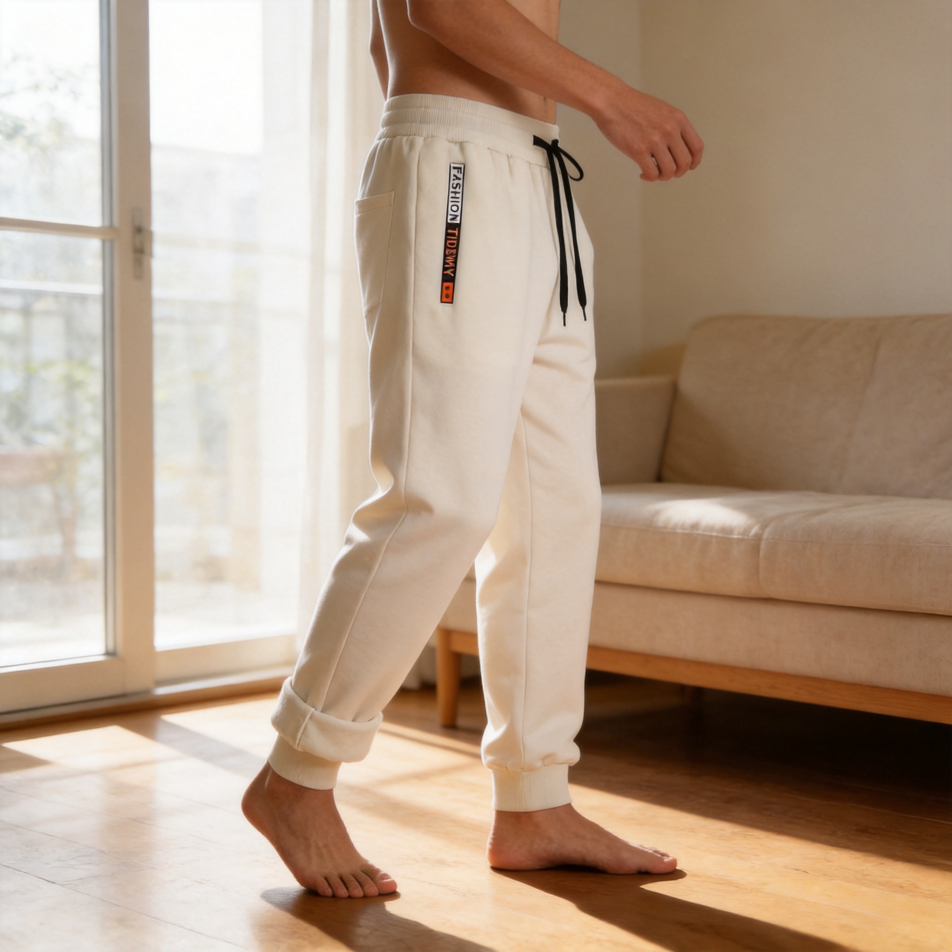Cross-Border New Lamb Velvet Casual Pants for Men in Autumn and Winter, Trendy Loose Large Size Plus Velvet Casual Pants, Cold-Proof and Warm Sweatpants