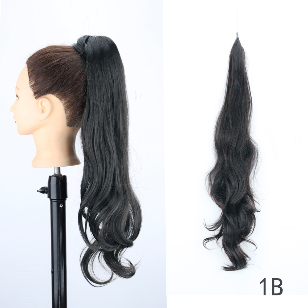 28 pulgadas largas pelucas de cola de caballo europeas y estadounidenses alrededor extensión de cabello de cola de caballo barra de cabello