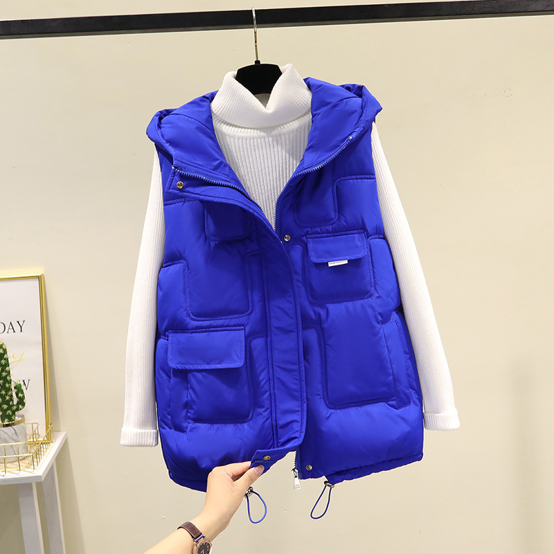 Otoño y invierno de 2022 nuevo estilo coreano suelto moda chaleco de algodón plumón chaleco de algodón chaleco de invierno damas abrazadera image 11