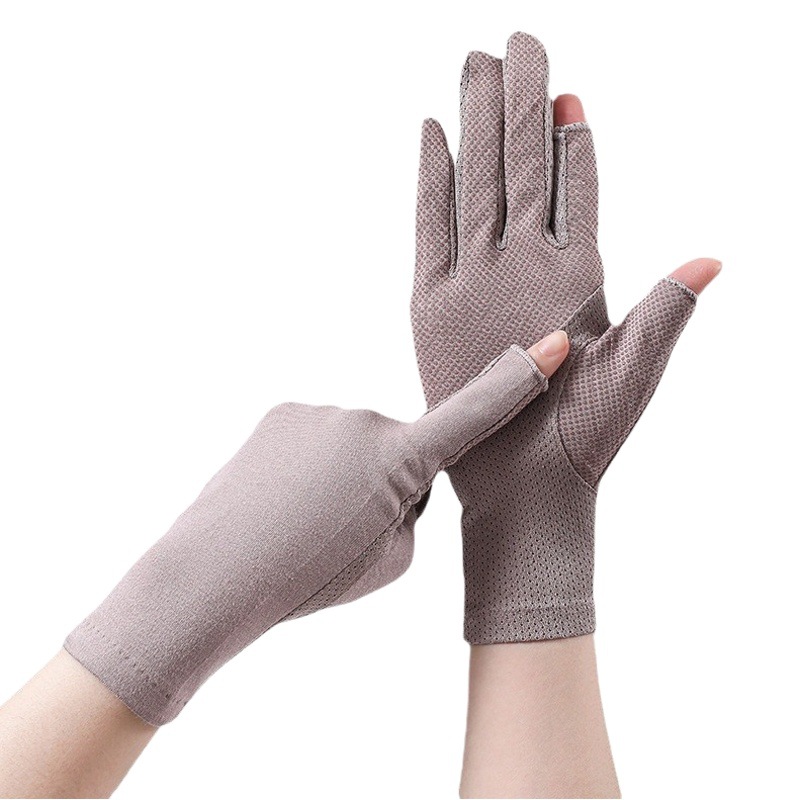 7094 primavera, verano y otoño de las mujeres de encaje fino dedo abierto de fuga dedo montar ciclismo UV a prueba de guantes de protección solar