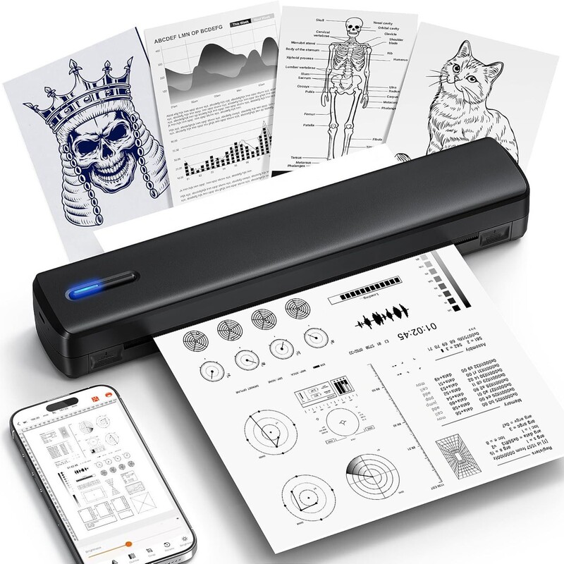 Hztz-A4Xy Thermal Bluetooth Printer A4 Portable Home Wireless Tattoo Printer That Can Be Connected to Mobile Phones Is a Hot Model